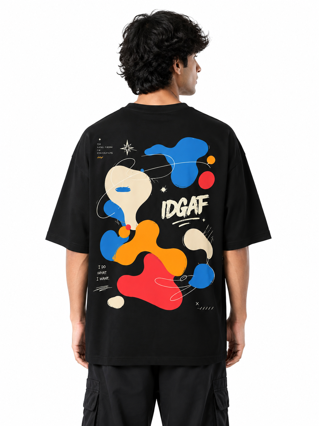 Oversized Men's 180 GSM 100% Cotton T-Shirt, Black