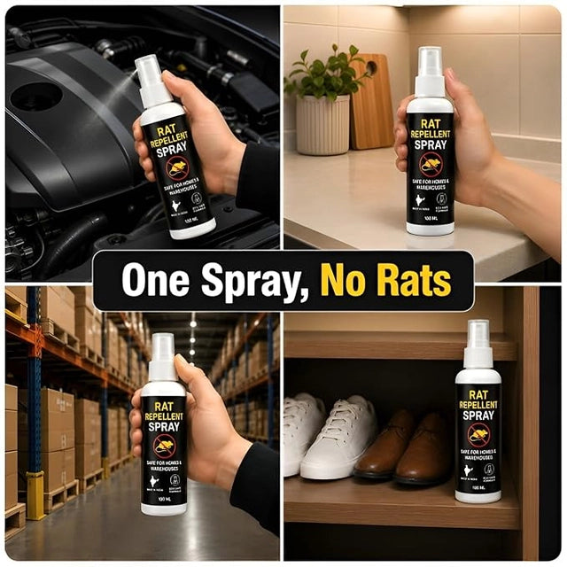 Rat Repellent Spray 100 ML Each | Indoor Pest Control Spray for Home, Kitchen, Office & Store Room | Safe for Daily Use, Easy to Apply, Pack of 2